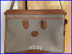 Dooney And Bourke All Weather Leather Tan Taupe Briefcase Laptop Messenger Bag