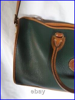 Dooney & Bourke Vintage Messenger Large Briefcase Laptop Bag Green Pebble Tan