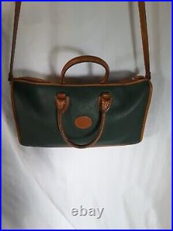 Dooney & Bourke Vintage Messenger Large Briefcase Laptop Bag Green Pebble Tan