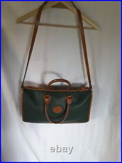 Dooney & Bourke Vintage Messenger Large Briefcase Laptop Bag Green Pebble Tan