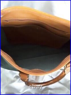 Dooney & Bourke Vintage Messenger Large Briefcase Laptop Bag Green Pebble Tan