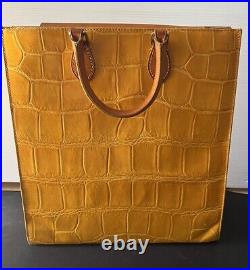 Dooney & Bourke Yellow Crocodile Embossed Laptop Bag-Preowned