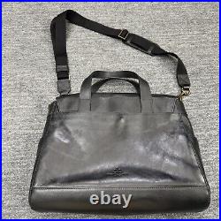 Dooney and Bourke Florentine Hunter Messenger Bag Black Leather Crossbody Laptop