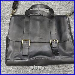 Dooney and Bourke Florentine Hunter Messenger Bag Black Leather Crossbody Laptop