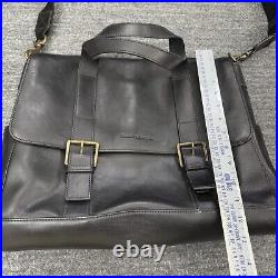 Dooney and Bourke Florentine Hunter Messenger Bag Black Leather Crossbody Laptop