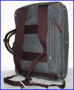 Doughnut Japan Denim Leather Laptop/Tablet Crossbody Messenger Backpack Bag