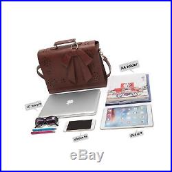 ECOSUSI Ladies PU Leather Laptop Bag Briefcase Crossbody Messenger Bags Satch