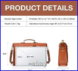 Elegant Women's Vegan Leather Briefcase with Detachable Bow 15.6'' Laptop