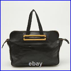 Emporio Armani Black Leather Laptop Bag