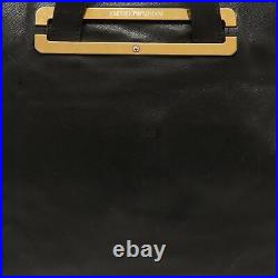 Emporio Armani Black Leather Laptop Bag