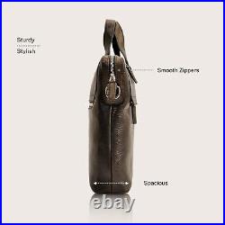 Eské Truder Genuine Leather 15 Inch Laptop Bag Water Resistant 3 Spaciou