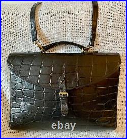 Fab MULBERRY Ethan Black Congo Leather Briefcase Satchel Laptop Shoulder Bag
