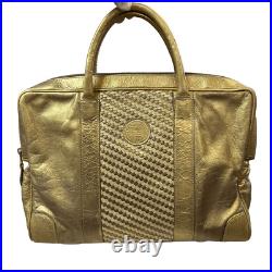Fendi Vintage Gold Suit Case Style Hand Bag Laptop Bag