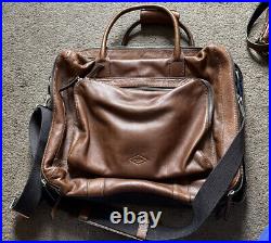 Fossil Bag Brown Large Leather Travel Messenger Briefcase Unisex Bag