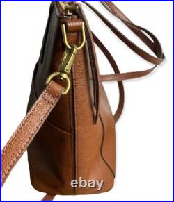 Fossil Evelyn Brown Leather Tote With Strap Work Laptop Bag