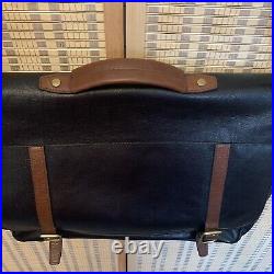 Fossil Laptop Messenger Bag Black Leather New