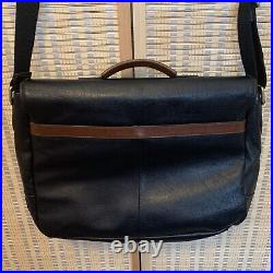 Fossil Laptop Messenger Bag Black Leather New