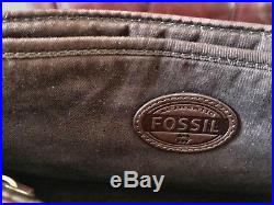 Fossil Leather Business Laptop Messenger Cross Body Satchel Bag for Men or Women