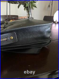 Fossil Ryder Leather Work Bag Satchel Black Large For Laptop