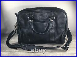 Franklin Covey Black Messenger Shoulder Laptop School Handbag Purse Leather Bag