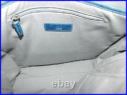 Frye Blue Distressed Crackle Leather X-Large Tote Laptop Shoulder Bag