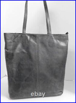 Frye Gray Distressed Leather Tote Laptop Bag