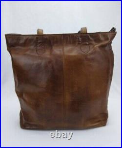 Frye Women's Melissa Simple Tote Bag Dark Brown Leather Laptop Purse