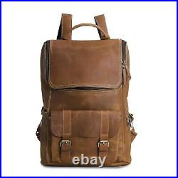 Full Grain Leather Backpack for Men 17 Inch Laptop Bag For men women