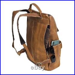Full Grain Leather Backpack for Men 17 Inch Laptop Bag For men women
