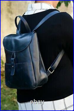 Genuine Cowhide Leather Womens Backpack Handbag Tote Shoulder Laptop Work Bag