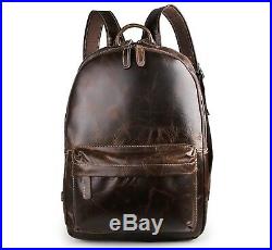 Genuine Leather 15 Laptop Backpack School Travel Bags Book bag for Men Women