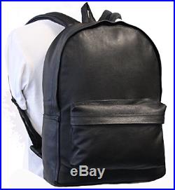 Genuine Leather Rucksack for Men and Women Padded Large Backpack Laptop Bag in