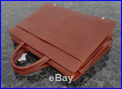 Genuine Leather Women's Briefcase Business Bag Laptop With Shoulder Strap