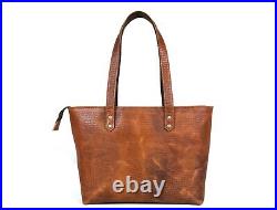 Genuine Leather Work Travel Tote bag Office Shoulder Handbag With Laptop Pocket