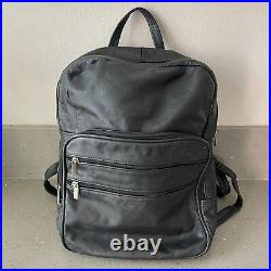 Genuine Leather black backpack laptop bag travel bag