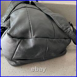 Genuine Leather black backpack laptop bag travel bag