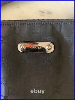 Gucci Black Hologram? Laptop Computer Travel Shoulder Satchel Bag 100% Authentic