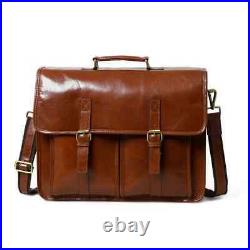 Handmade 16 Inch Leather Messenger Bag Office Laptop Satchel Bag For Men & Women