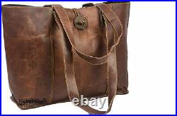 Handmade Leather Tote Bag Handbag Purse Shoulder Office Laptop Bag for Women