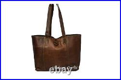 Handmade Leather Tote Bag Handbag Purse Shoulder Office Laptop Bag for Women