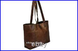 Handmade Leather Tote Bag Handbag Purse Shoulder Office Laptop Bag for Women