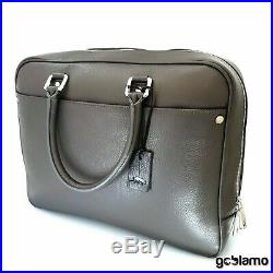 Handmade brand new shoulder bag gray genuine leather briefcase silver zipper