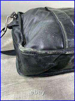Hartmann Luggage Black Leather Shoulder Bag Briefcase Messenger School Laptop