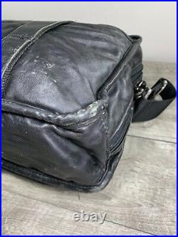 Hartmann Luggage Black Leather Shoulder Bag Briefcase Messenger School Laptop