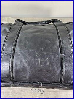 Hartmann Luggage Black Leather Shoulder Bag Laptop School Briefcase Messenger
