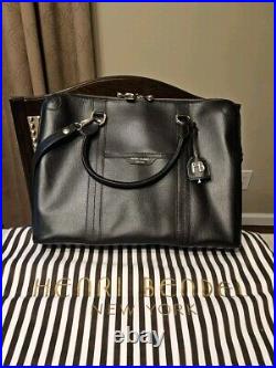 Henri Bendel W 57th Black Leather Briefcase Laptop Bag