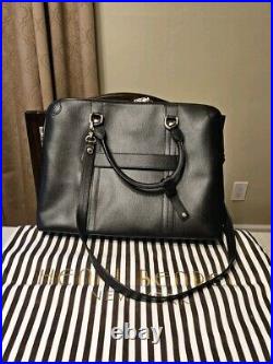 Henri Bendel W 57th Black Leather Briefcase Laptop Bag