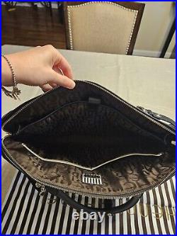 Henri Bendel W 57th Black Leather Briefcase Laptop Bag