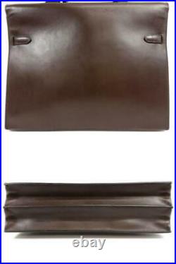 Hermes Havana Brown Box Leather Kelly Depeche Attache Briefcase 38 234199