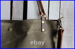 High Quality Design Big Waxed Canvas Tote For Women, Laptop, Shoulder Bag